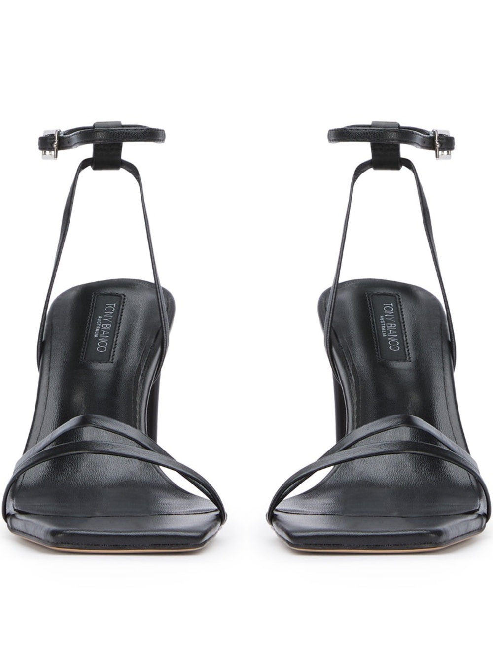 Tony Bianco Corso Black Leather Stappy Sandals Size 8.5